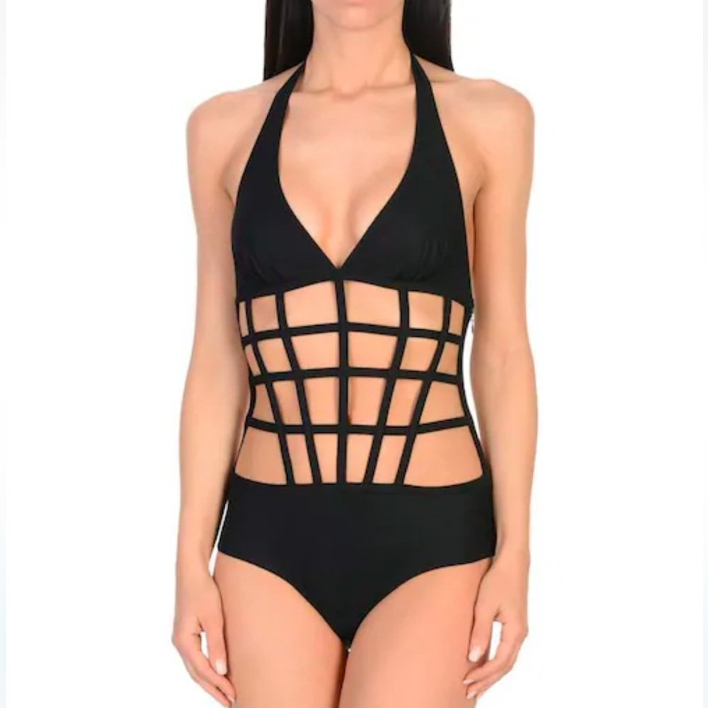 La Perla x Jean Paul Gaultier cage swimming suit